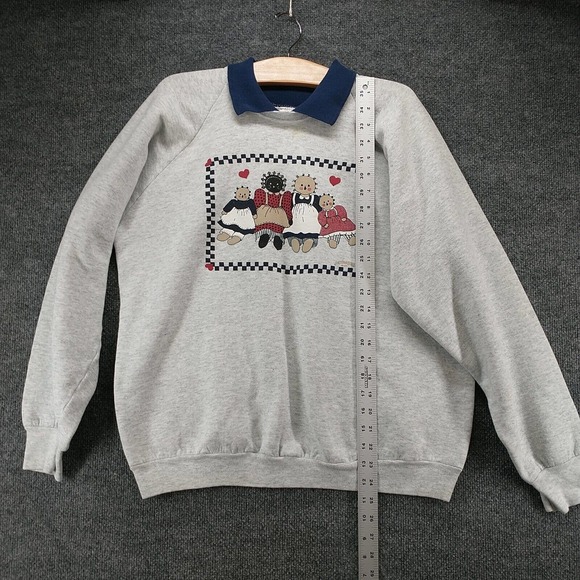 Fruit of the Loom Sweatshirt Gray XL Bears Granda Cottagecore Pullover Vintage - Picture 13 of 15